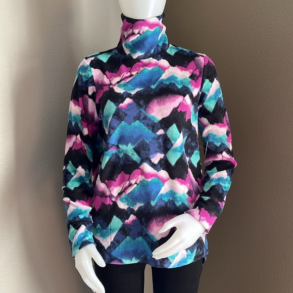 Cuddl Duds Colorful Fleece Turtleneck Top - Picture 1 of 7